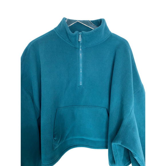 Fabletics Teal Half-Zip Sweatshirt - Picture 2 of 9